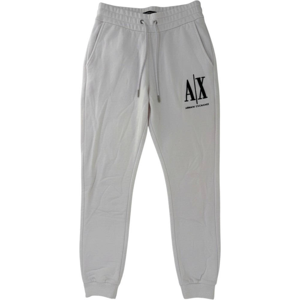 Armani Exchange AX White Icon Period Logo Jogger Sweatpants Mens